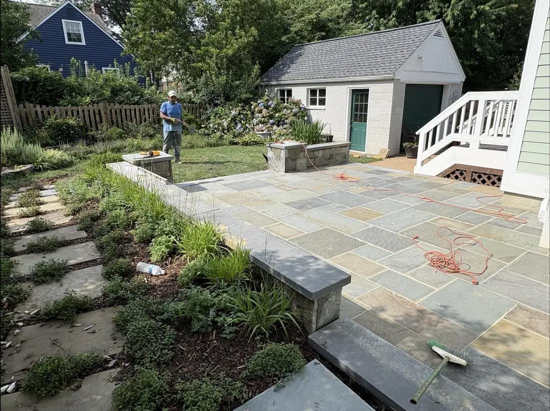 Flagstone Patio & Seating Walls — Edgar Stone Masonry
