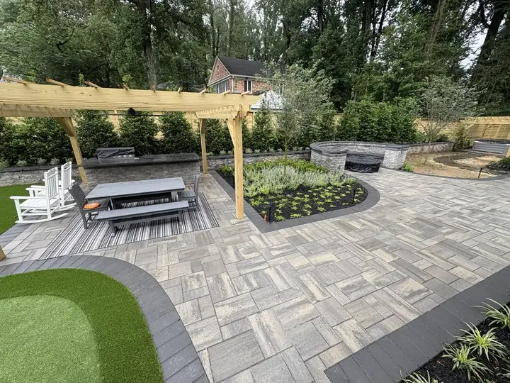 Backyard Transformation — Bethesda, MD · Paver Patio & Fire Pit