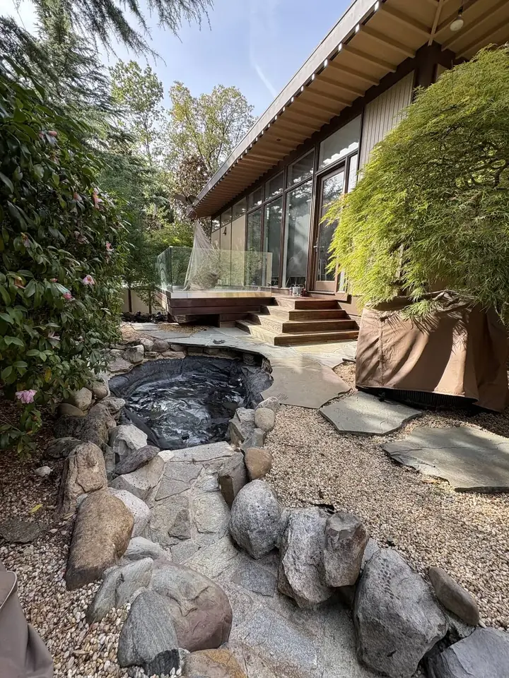 Koi Pond & Zen Garden — Chevy Chase, DC · Boulder Stream Bed