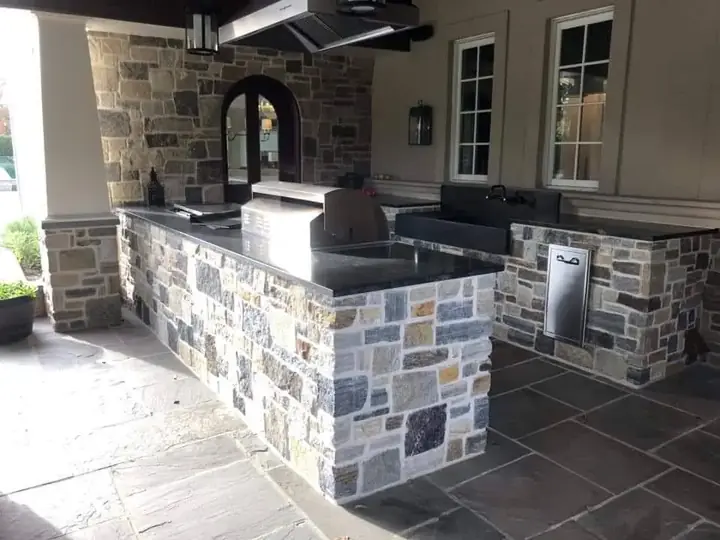 Outdoor Kitchen — Potomac, MD · Blue Select Natural Stone