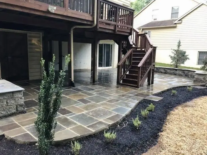 Flagstone Patio — Arlington, VA · Wet-Set Natural Stone