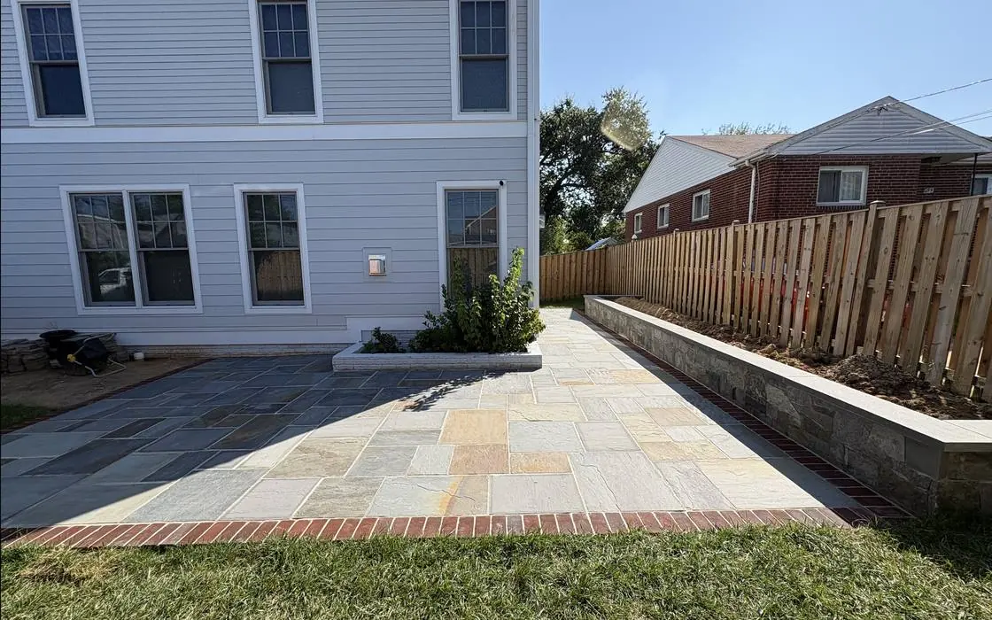 Finished flagstone walkway