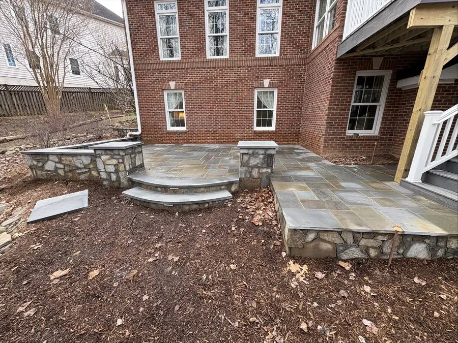 Finished flagstone patio and steps