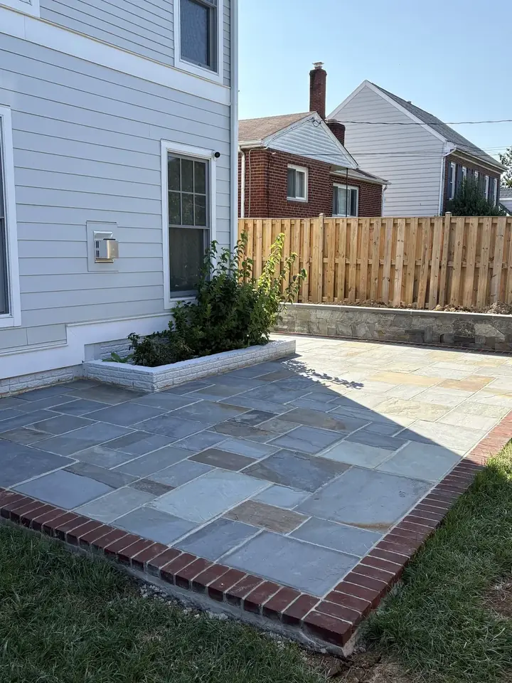 Flagstone & Brick Border — Arlington, VA · Full-Color Flagstone